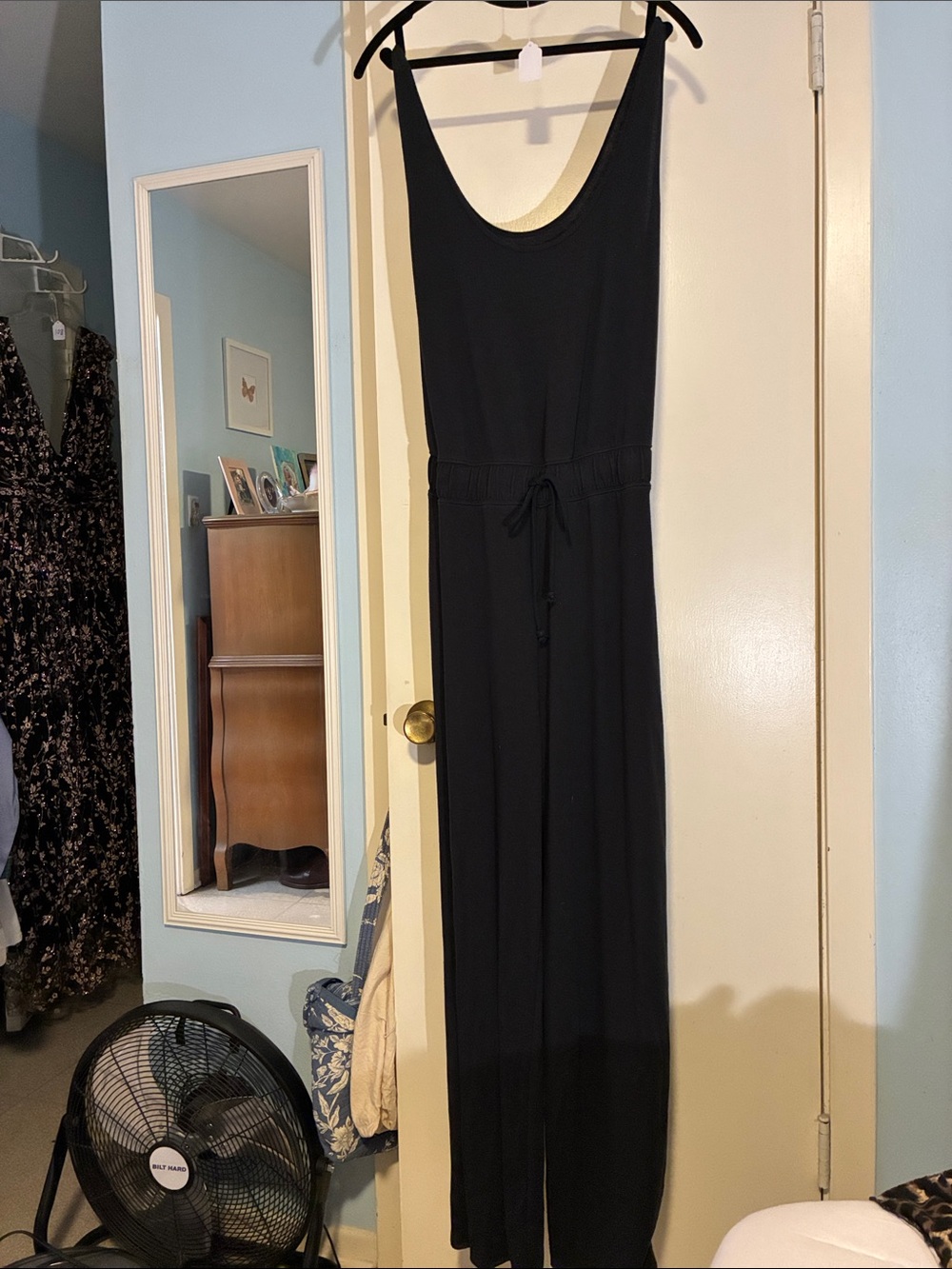 Abercrombie & Fitch Black Scoop-Neck Sleeveless Drawstring Jumpsuit